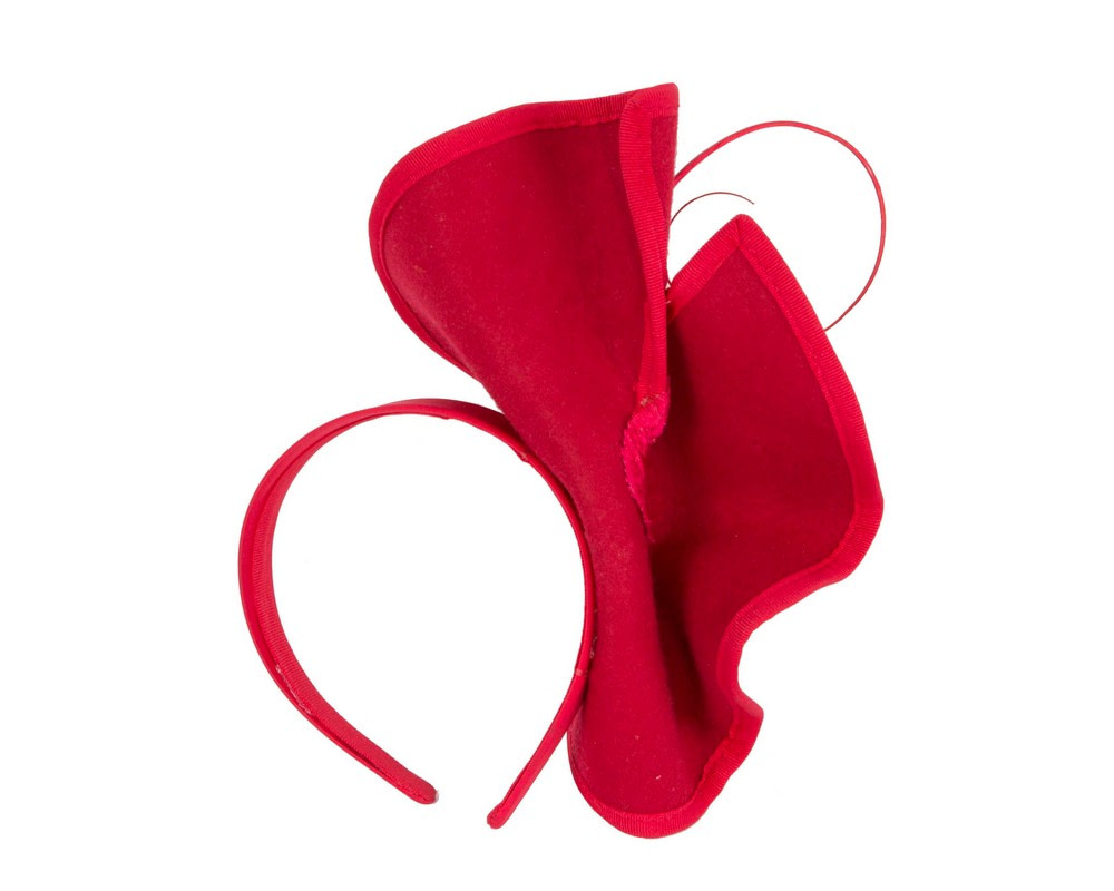 Red felt winter fascinator by Fillies Collection - Image 4