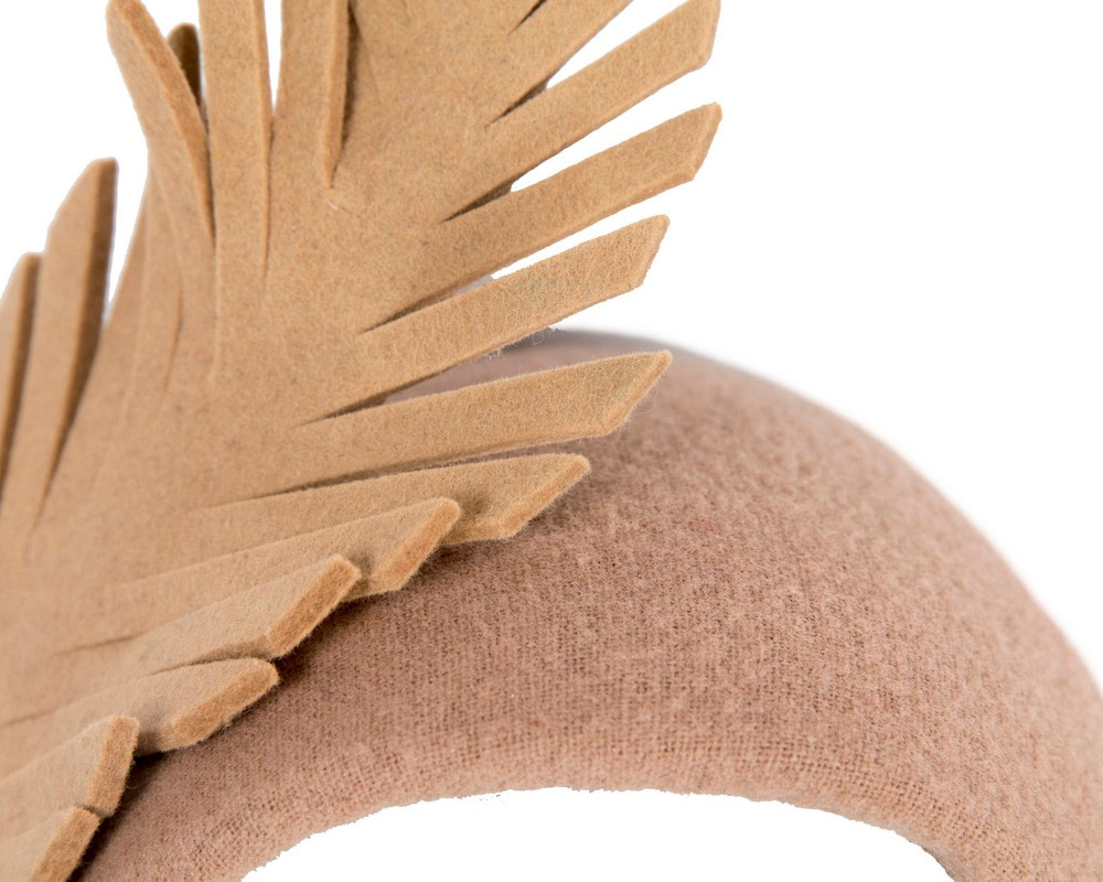 Bespoke beige winter fascinator by Fillies Collection - Image 3