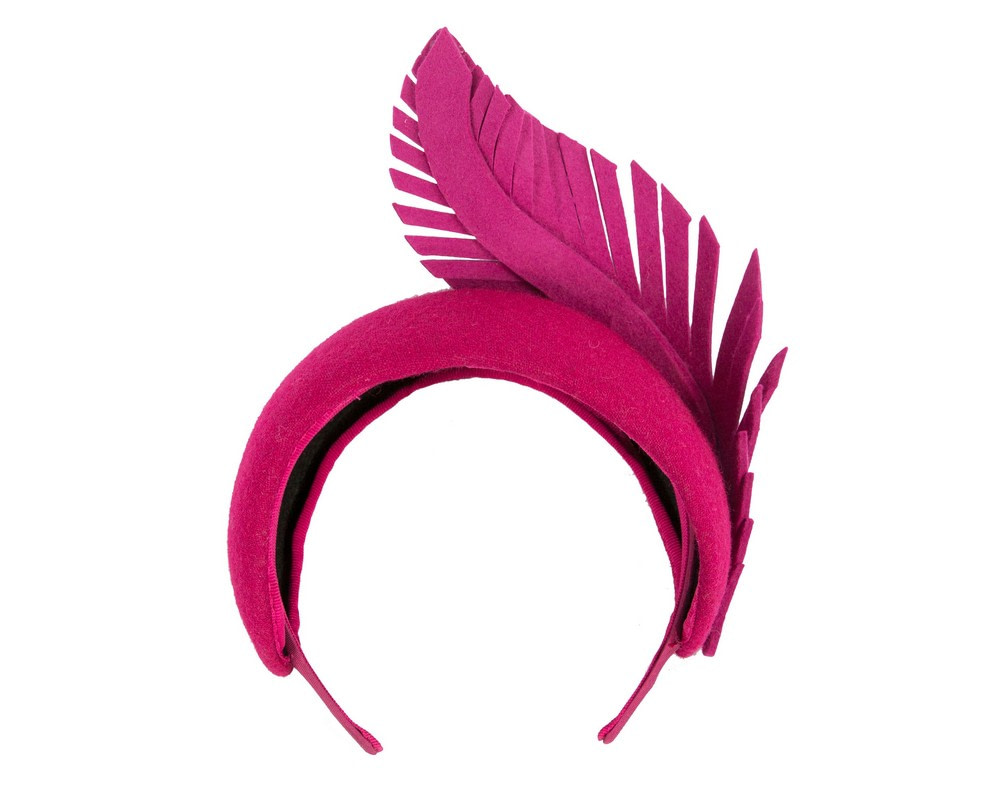 Bespoke fuchsia winter fascinator by Fillies Collection - Image 4