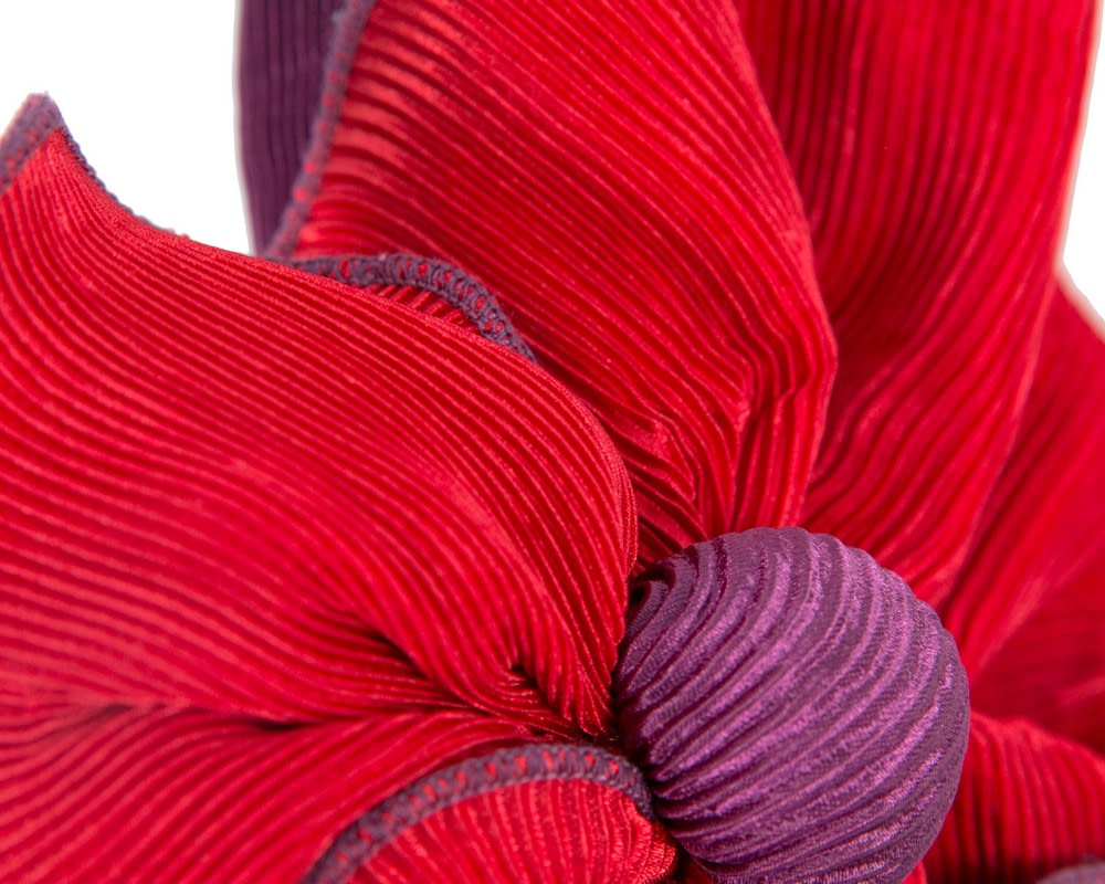 Novel design red & purple flower fascinator - Image 3