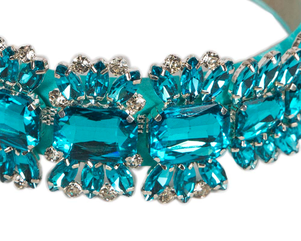 Turquoise crystals fascinator headband - Image 3