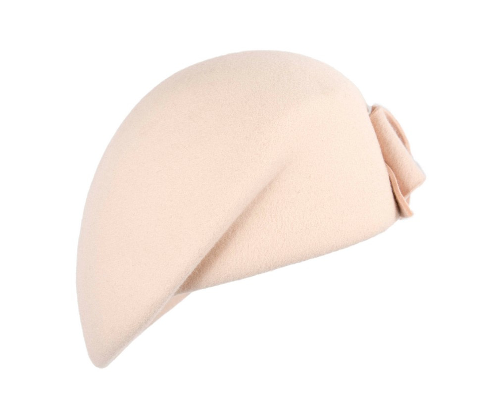 Stylish nude winter fashion beret hat - Fascinators.com.au Stylish nude winter fashion beret hat - Image 3