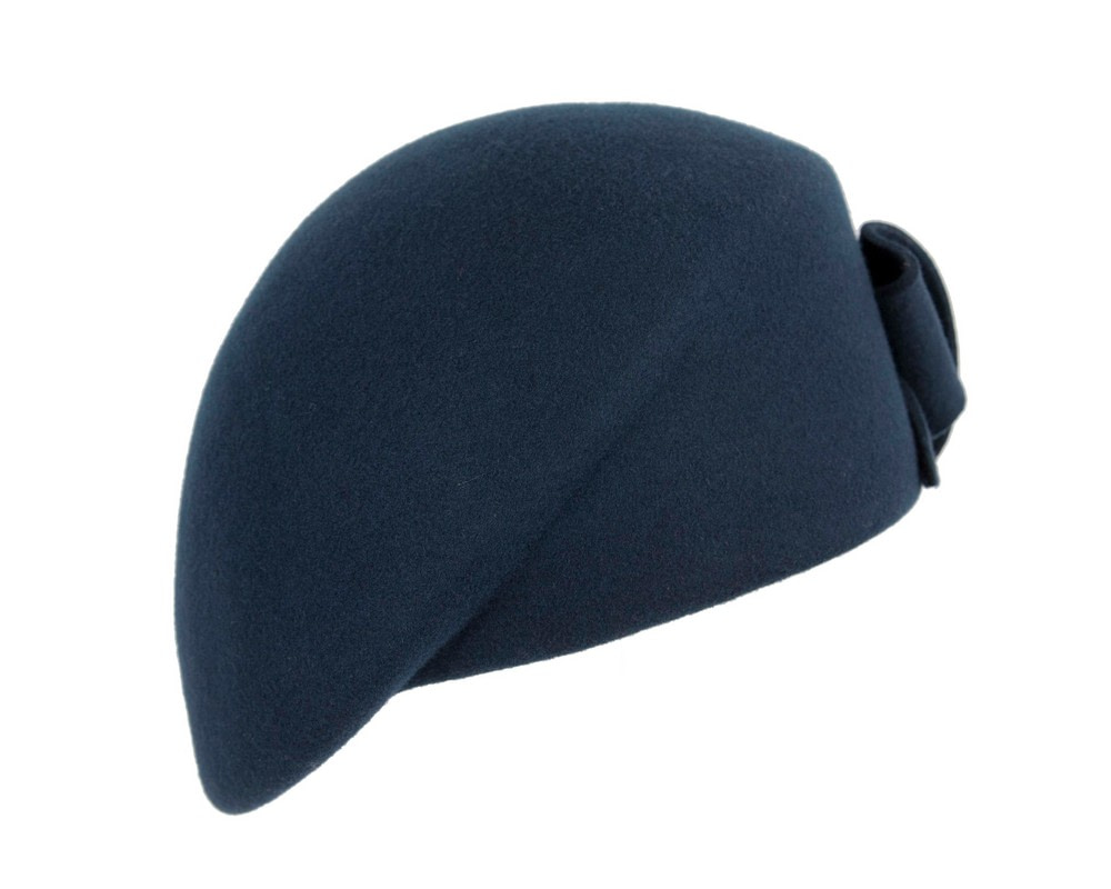 Stylish navy winter fashion beret hat - Image 3