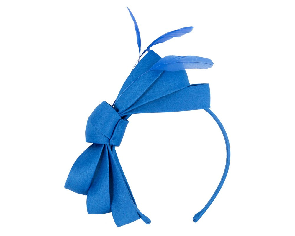Royal blue bow racing fascinator by Max Alexander - Image 2