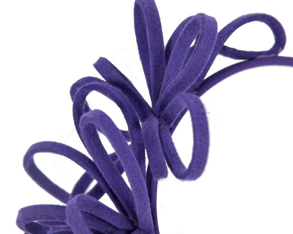 Purple felt loops winter fascinator by Max Alexander - Image 3