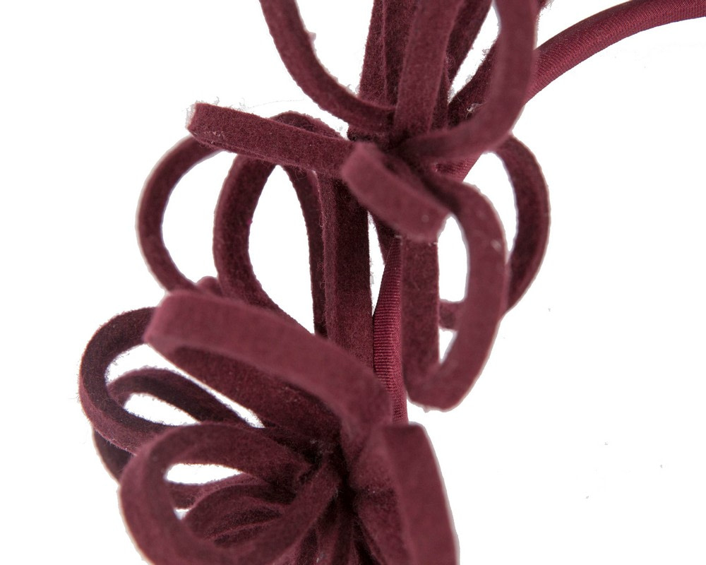 Burgundy felt loops winter fascinator by Max Alexander - Image 3