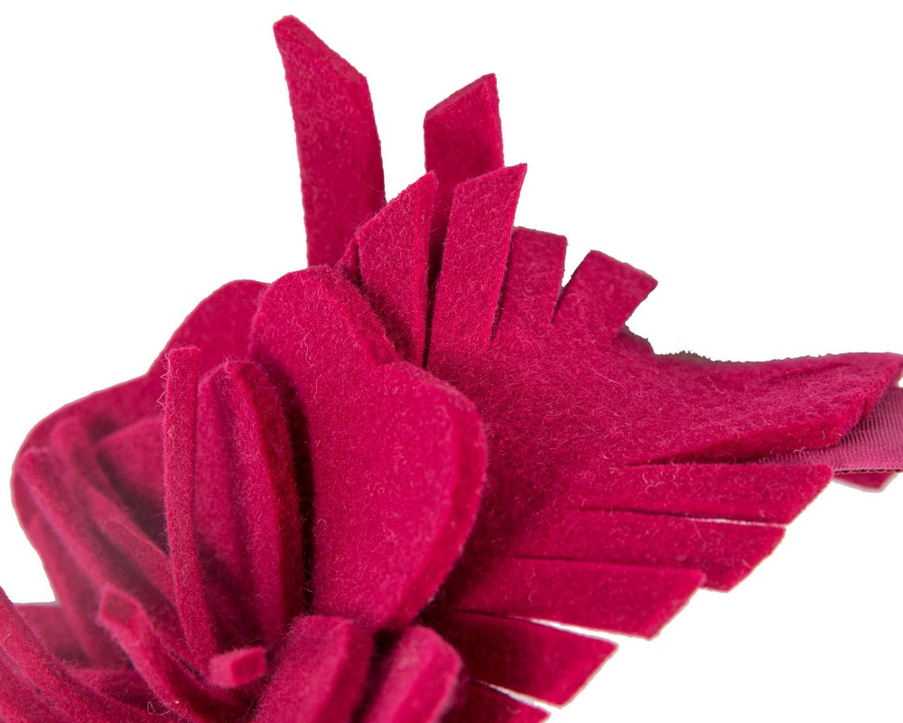 Magenta felt flower headband fascinator - Fascinators.com.au Magenta felt flower headband fascinator - Image 3