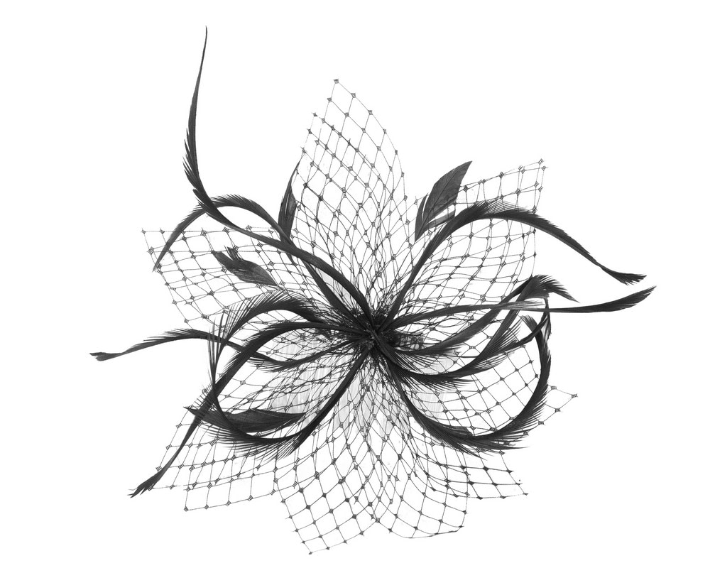Black custom made fascinator comb - Image 2