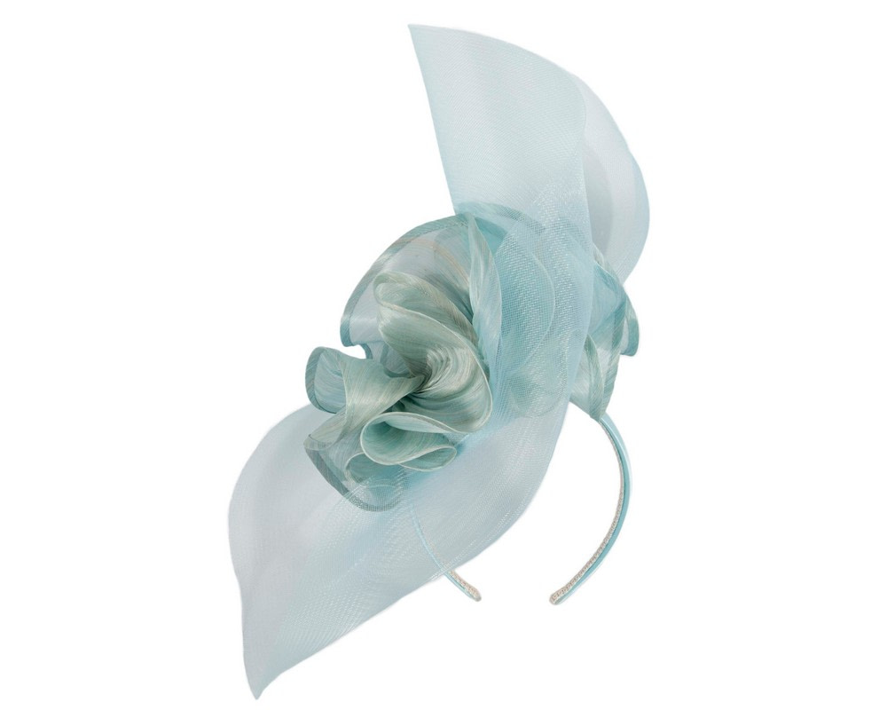 Bespoke light blue fascinator by Fillies Collection - Image 2