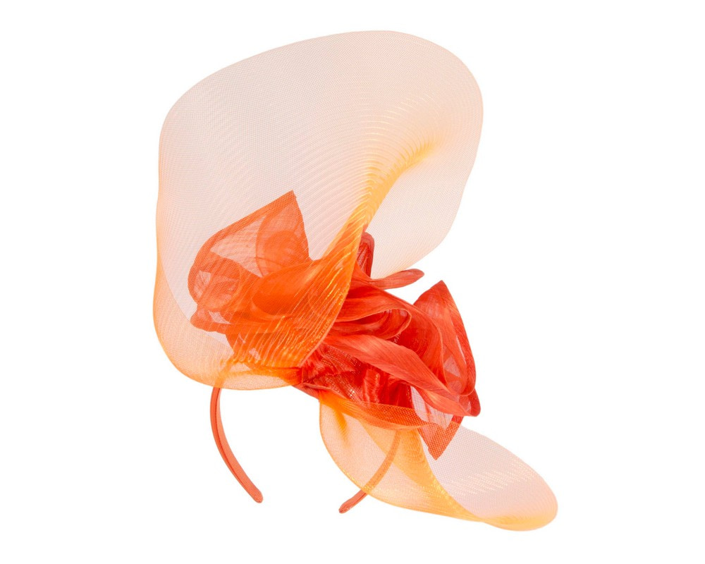 Bespoke orange fascinator by Fillies Collection - Image 5
