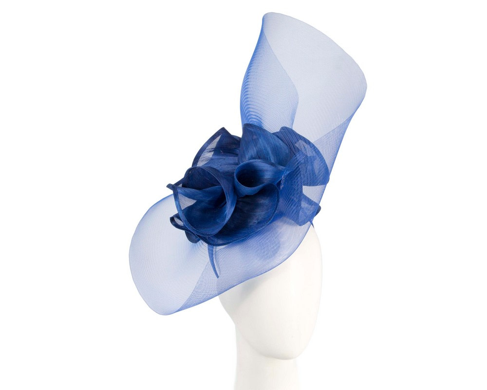 Bespoke royal blue fascinator by Fillies Collection