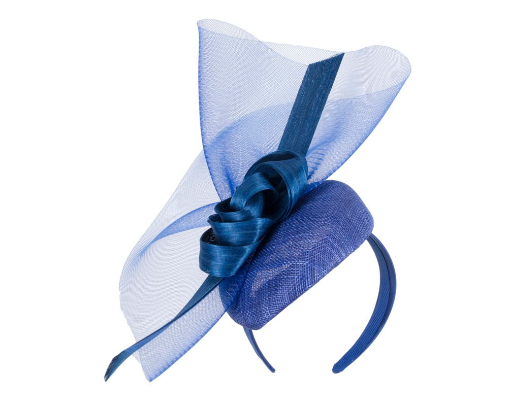 Large royal blue spring racing fascinator by Fillies Collection - Image 2