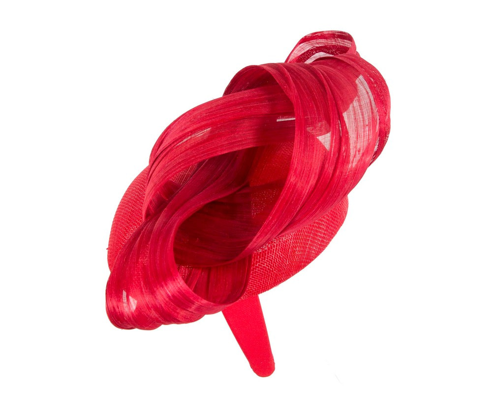 Red pillbox silk abaca bow by Fillies Collection S307 - Image 3