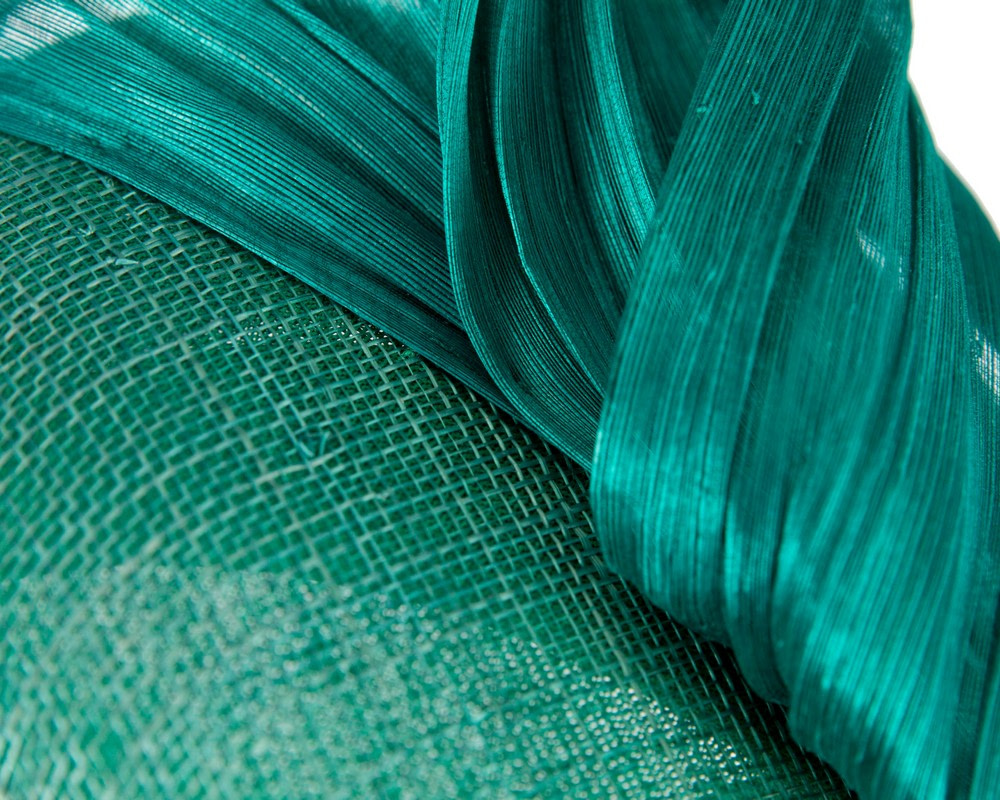 Teal pillbox silk abaca bow by Fillies Collection S307 - Fascinators.com.au Teal pillbox silk abaca bow by Fillies Collection S307 - Image 5