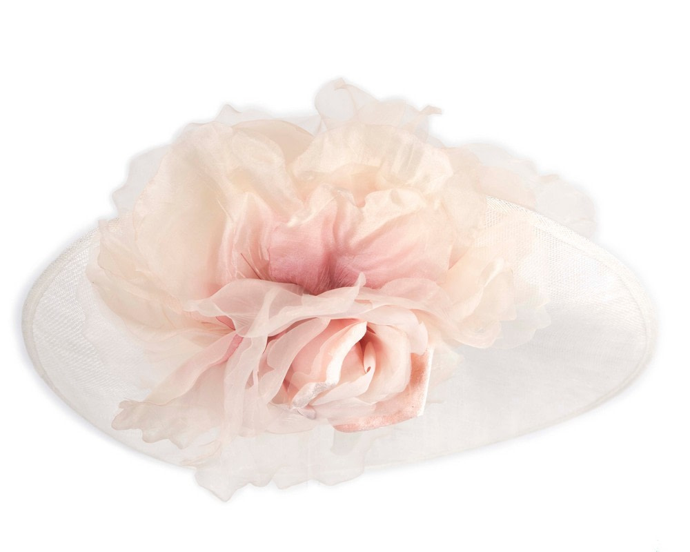 Large cream & pink racing hatinator by Fillies Collection - Fascinators.com.au Large cream & pink racing hatinator by Fillies Collection - Image 6