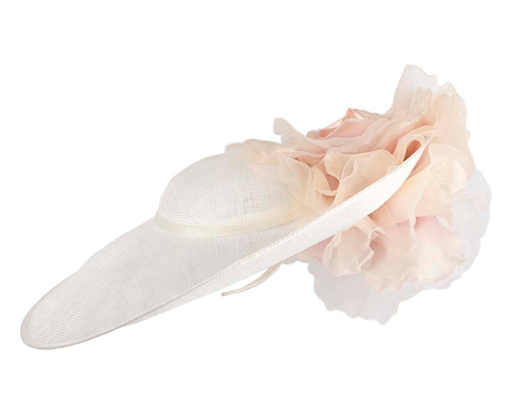 Large cream & pink racing hatinator by Fillies Collection - Fascinators.com.au Large cream & pink racing hatinator by Fillies Collection - Image 4