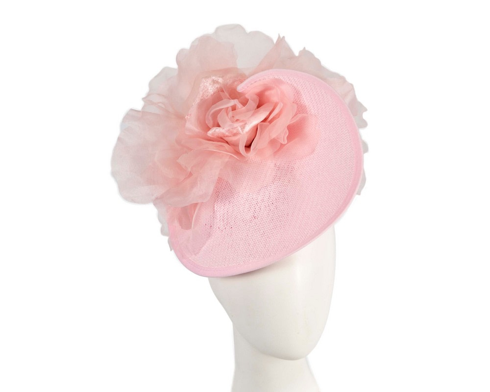Pink fascinator with large flower by Fillies Collection
