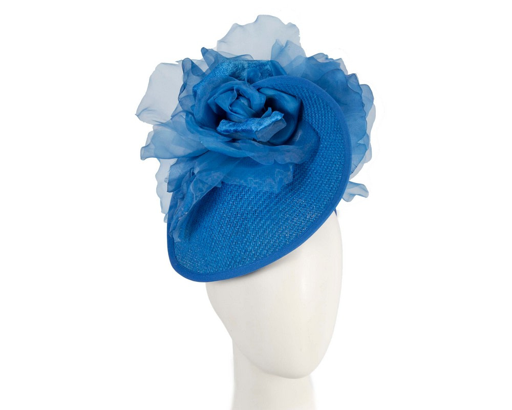 Royal Blue fascinator with large flower by Fillies Collection