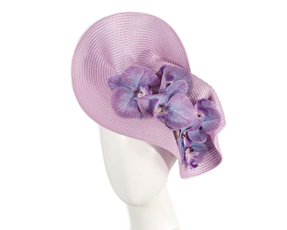 Large lilac fascinator with orchid flowers by Fillies Collection
