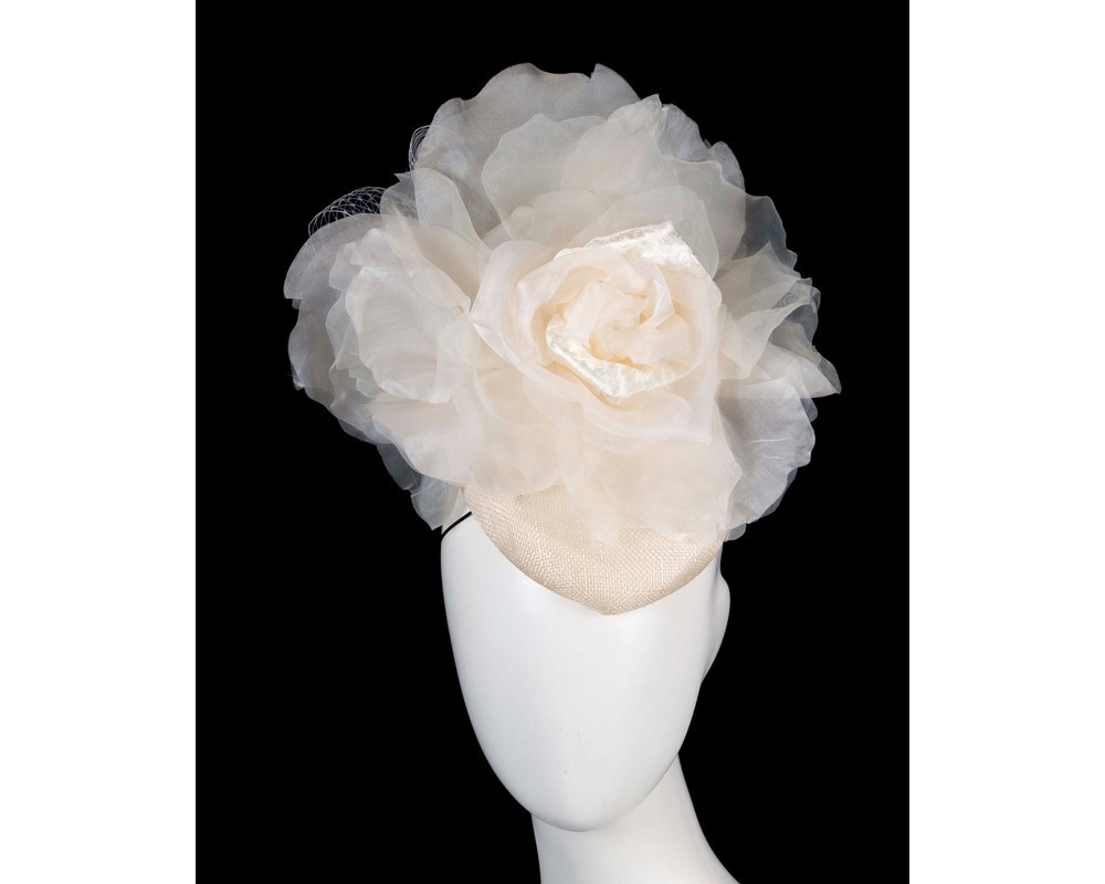 Cream black flower fascinator by Fillies Collection