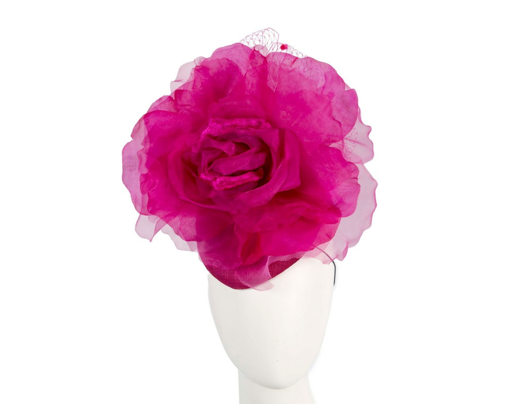 Bold fuchsia flower fascinator by Fillies Collection