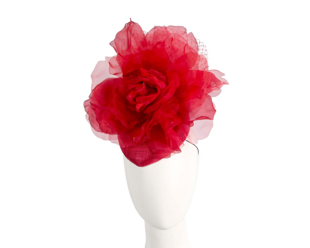 Bold red flower fascinator by Fillies Collection