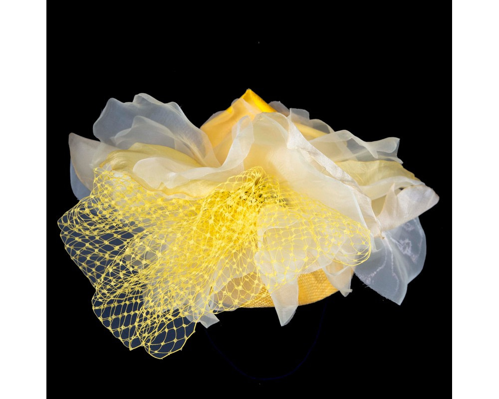 Bold yellow flower fascinator by Fillies Collection - Image 6