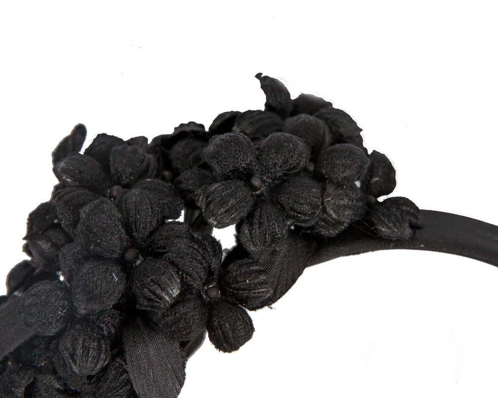 Max Alexander black flower fascinator headband - Fascinators.com.au Max Alexander black flower fascinator headband - Image 3
