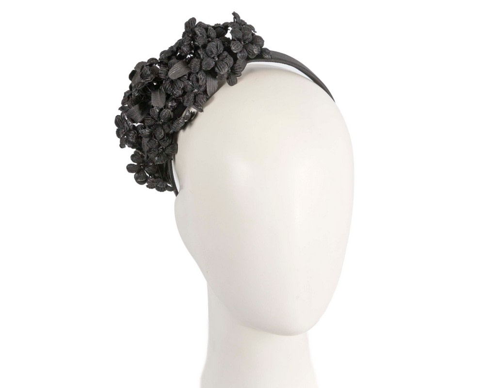 Max Alexander black flower fascinator headband
