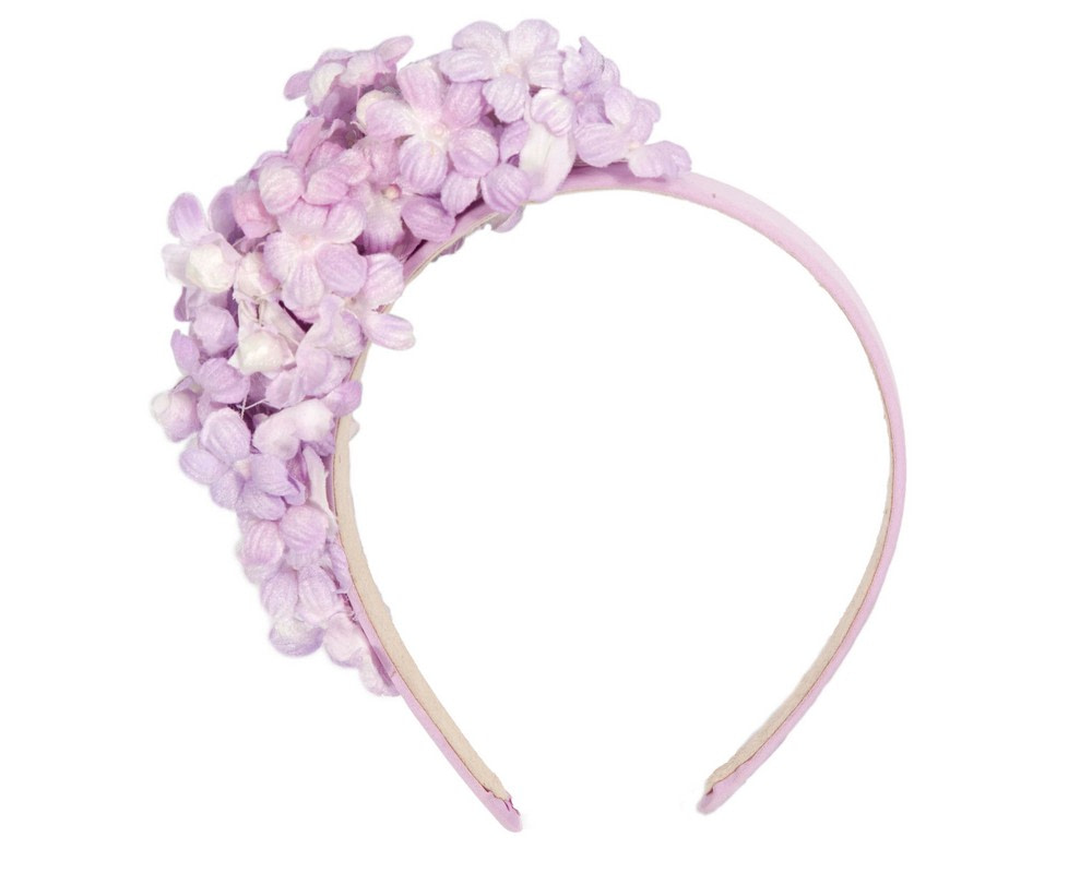 Max Alexander lilac flower fascinator headband - Fascinators.com.au Max Alexander lilac flower fascinator headband - Image 2