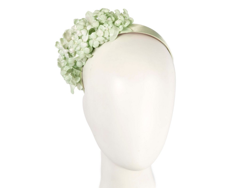 Max Alexander mint green flower fascinator headband