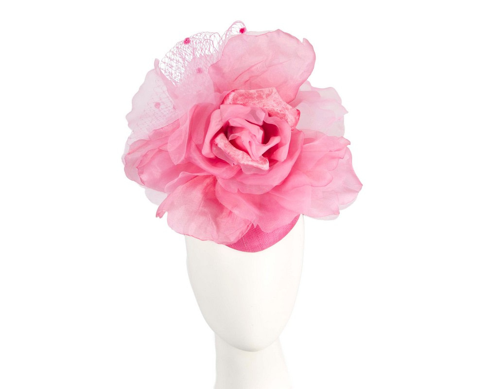 Bold hot pink flower fascinator by Fillies Collection