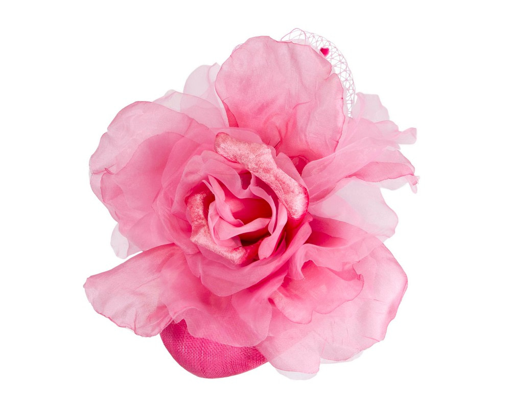 Bold hot pink flower fascinator by Fillies Collection - Fascinators.com.au Bold hot pink flower fascinator by Fillies Collection - Image 2