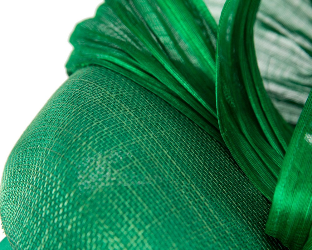 Green pillbox silk abaca bow by Fillies Collection S307 - Fascinators.com.au Green pillbox silk abaca bow by Fillies Collection S307 - Image 6