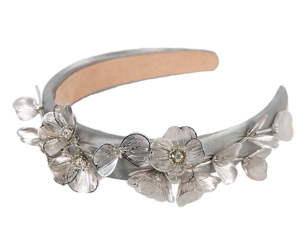Silver floral fascinator headband - Image 2