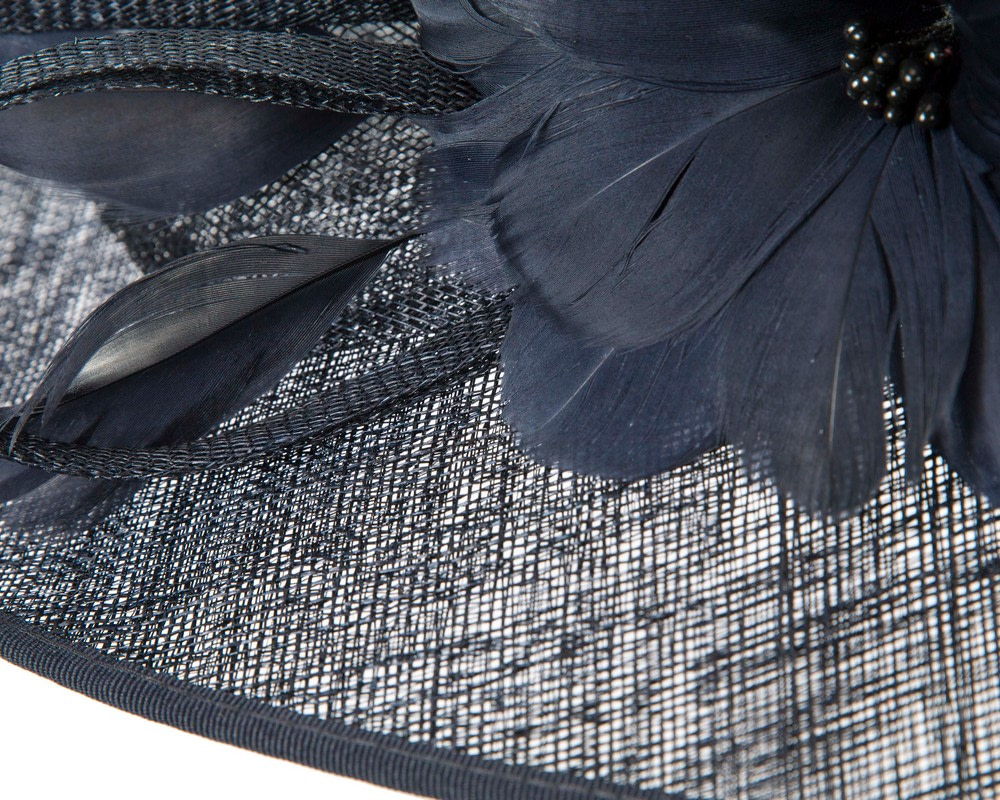 Wide brim navy fashion hat by Max Alexander - Image 5