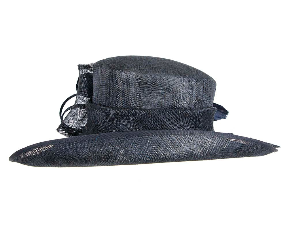 Wide brim navy fashion hat by Max Alexander - Image 3