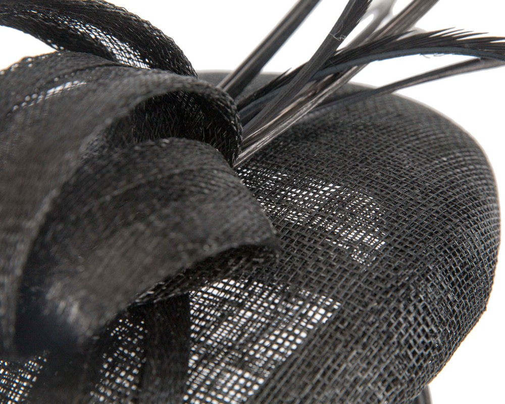 Max Alexander Black Fascinator - Fascinators.com.au Max Alexander Black Fascinator - Image 5