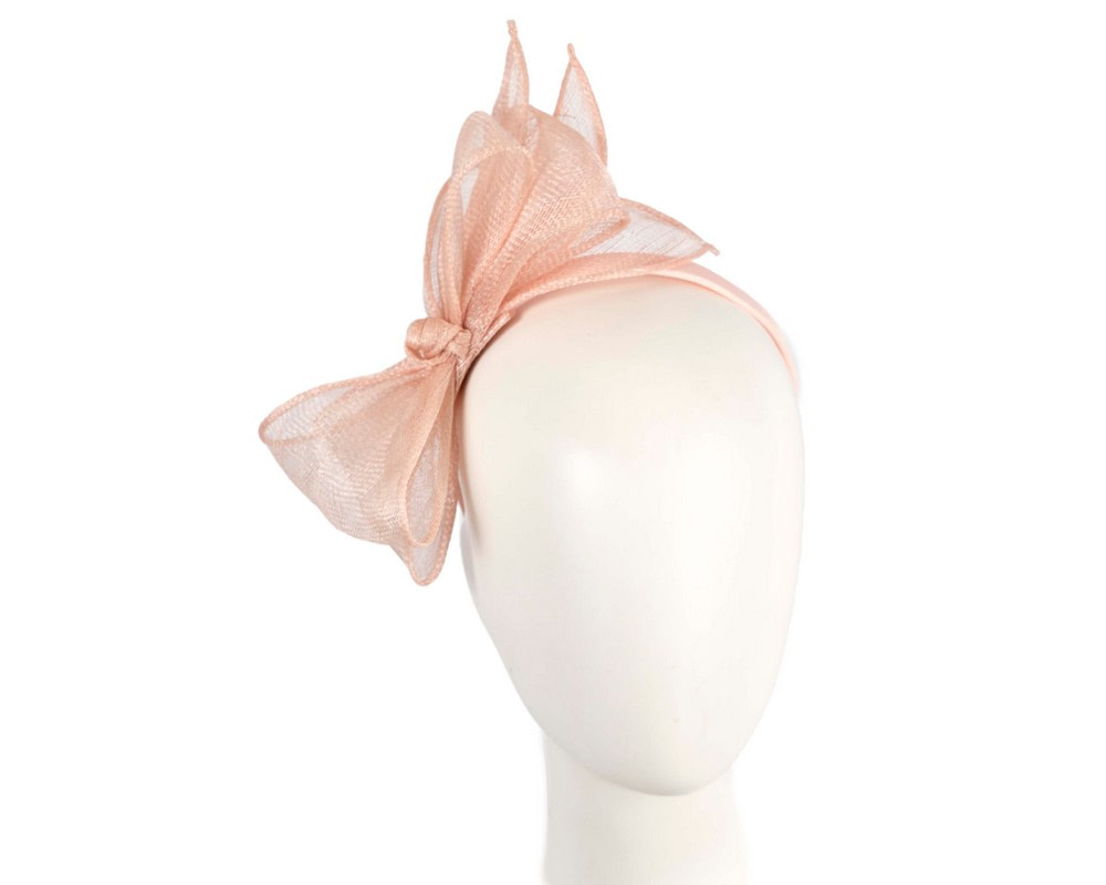 Elegant Blush Sinamay Bow Headband by Max Alexander