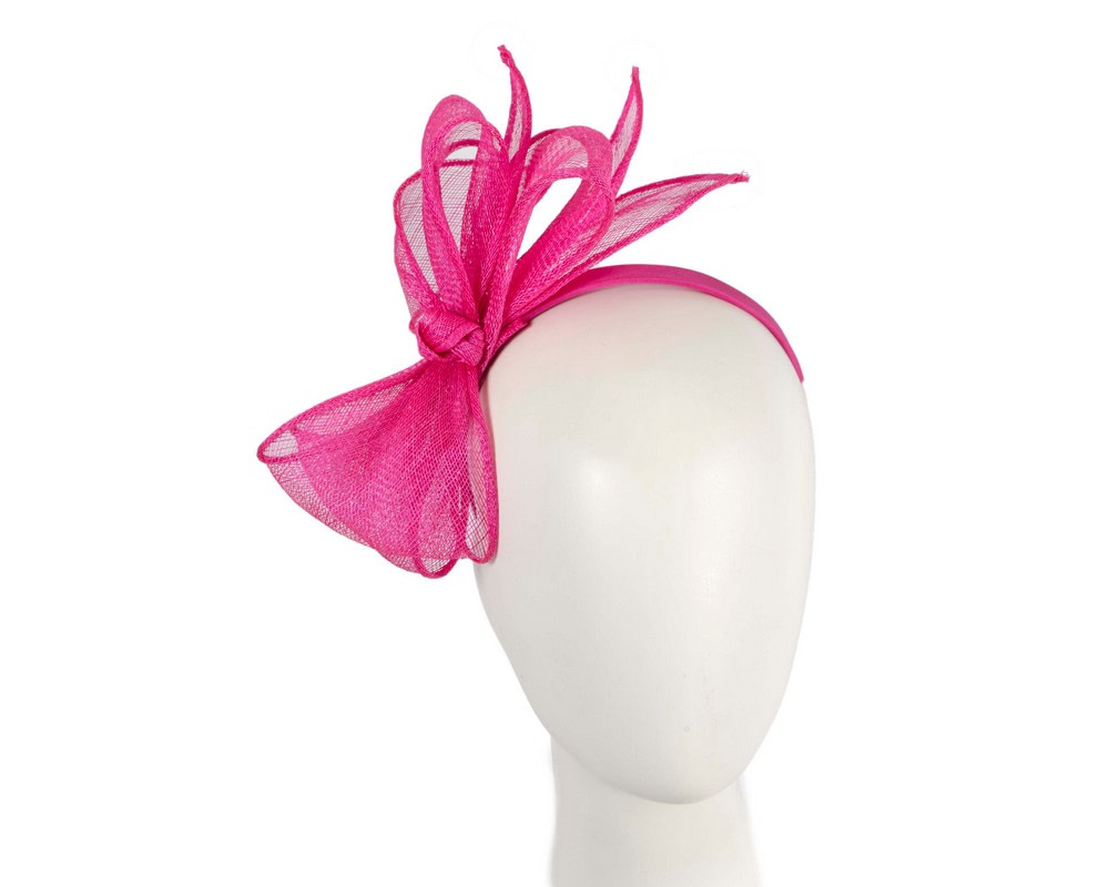 Elegant Fuchsia Sinamay Bow Headband by Max Alexander