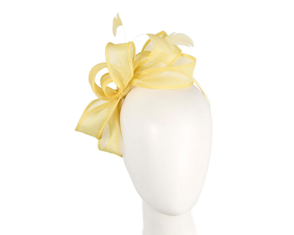 Small light yellow organza headband by Max Alexander