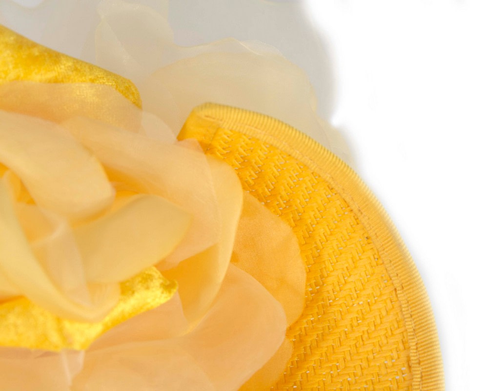 Yellow fascinator with large flower by Fillies Collection - Fascinators.com.au Yellow fascinator with large flower by Fillies Collection - Image 5