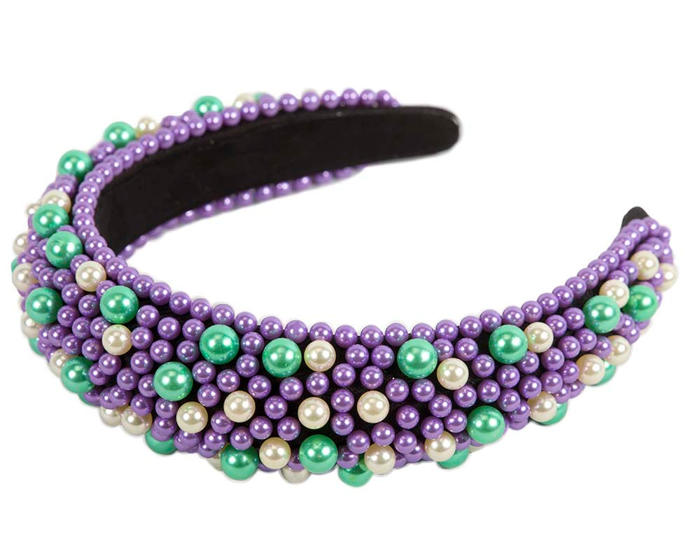 Multi-color pearls fascinator headband - Image 2