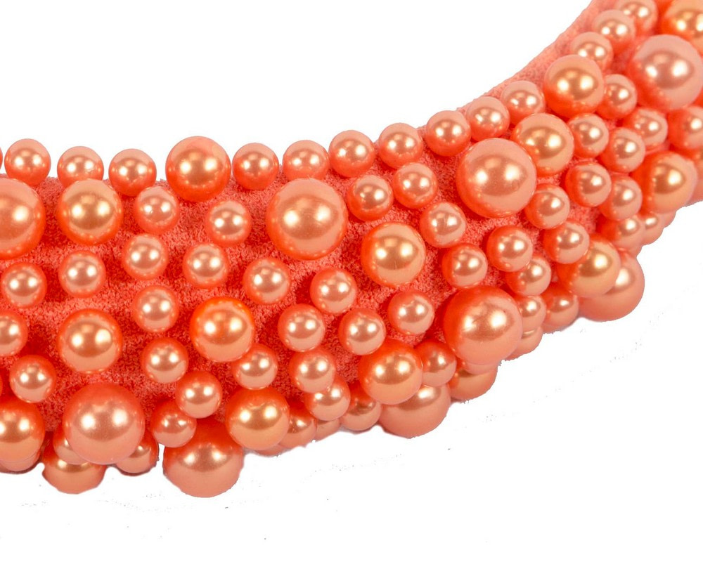 Orange pearls fascinator headband - Image 3