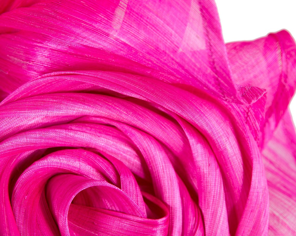 Exclusive hot pink silk abaca racing fascinator - Image 3