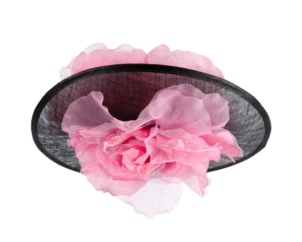 Large black & pink racing hatinator by Fillies Collection - Fascinators.com.au Large black & pink racing hatinator by Fillies Collection - Image 6