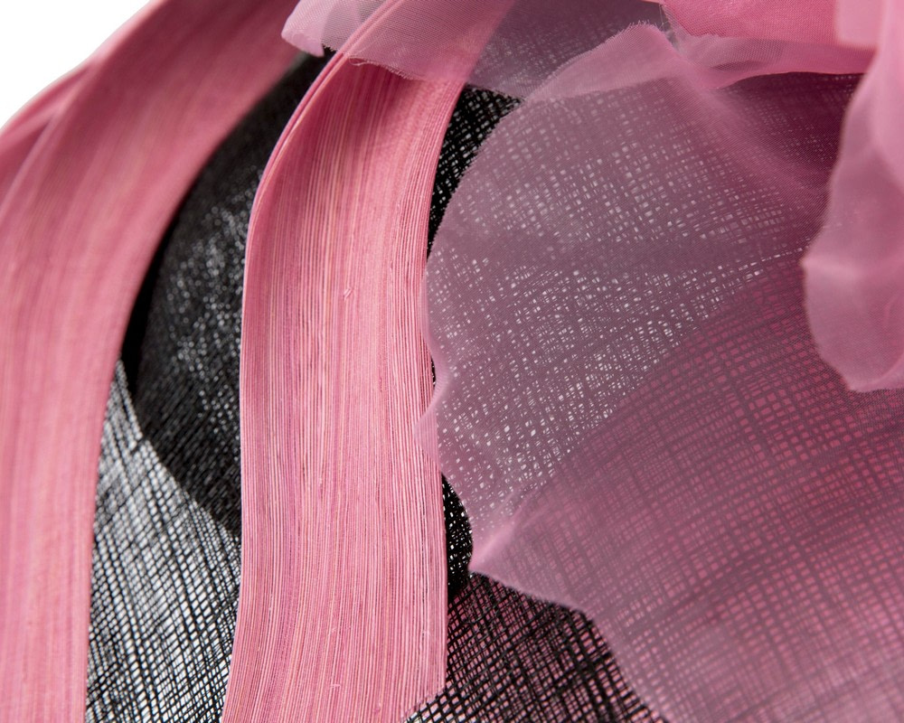 Large black & pink racing hatinator by Fillies Collection - Fascinators.com.au Large black & pink racing hatinator by Fillies Collection - Image 5