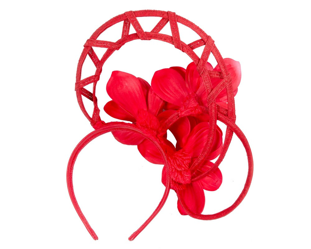 Red flower fascinator headband by Fillies Collection - Image 4