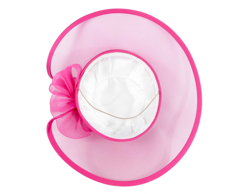 Fuchsia custom made special occasion hat - Image 6