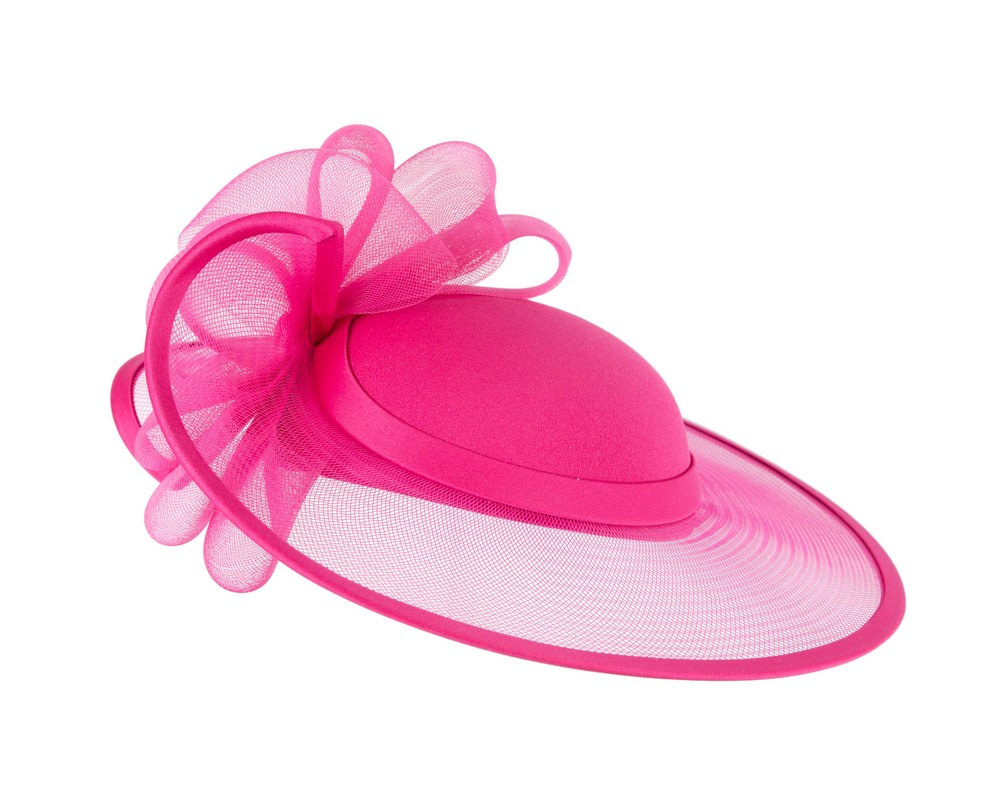 Fuchsia custom made special occasion hat - Image 4